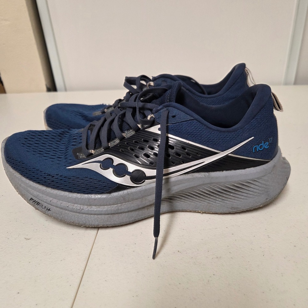 Saucony Ride 17 Mens Running Shoes Navy Blue S20924-106 Size 10